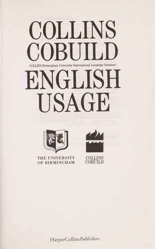 Collins Cobuild English Usage