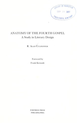 Anatomy of the Fourth Gospel