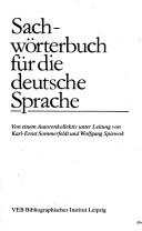 Sachworterbuch fur die deutsche Sprache