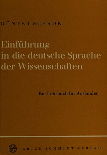 Einfuhrung in die deutsche Sptache der Wissenschaften