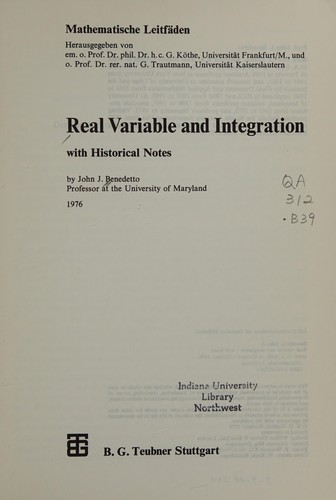 Real Variable and Integration