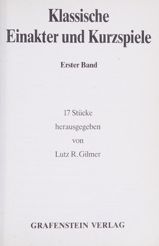 Klassische Einakter und Kurzspiele