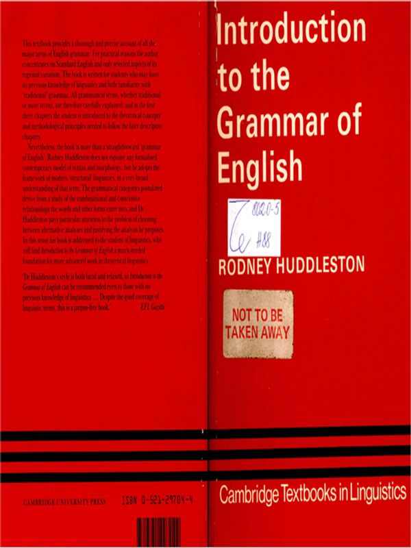 Introduction to the Grammar of English