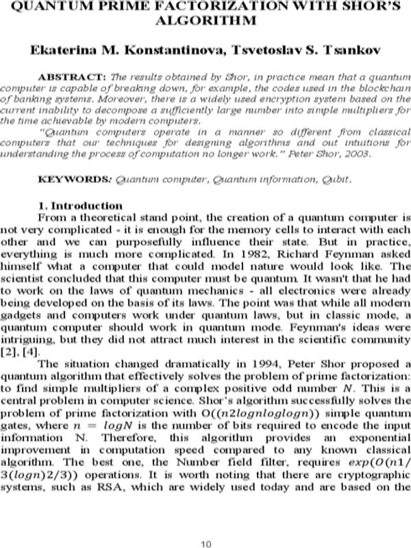 Quantum prime factorization with shor`s algorithm