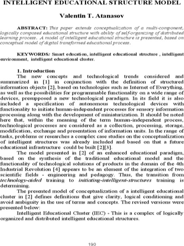 Intelligent educational structure model