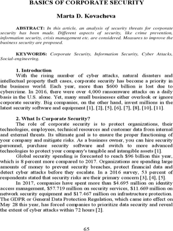 Basics of corporate security