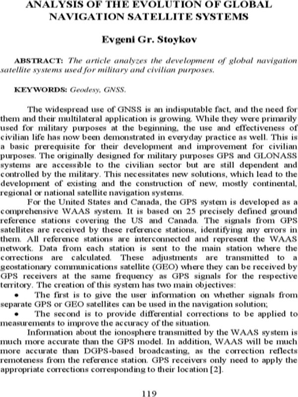 Analysis of the evolution of global navigation satellite systems