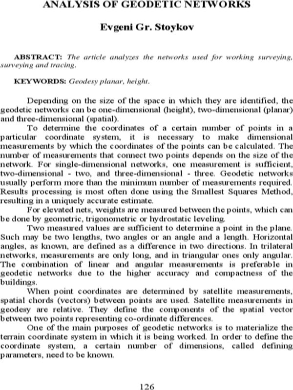 Analysis of geodetic networks