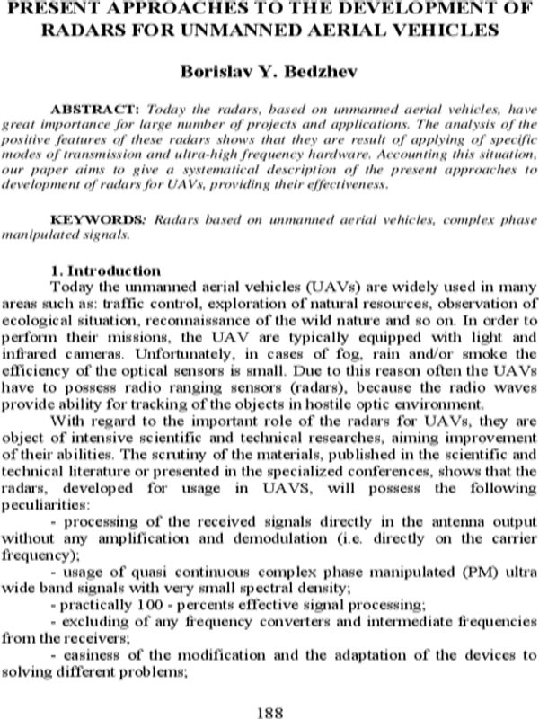 Present approaches to the development of radars for unmanned aerial vehicles