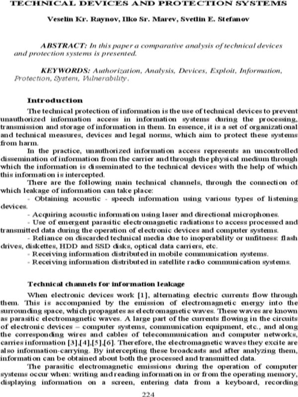 Technical devices and protection systems