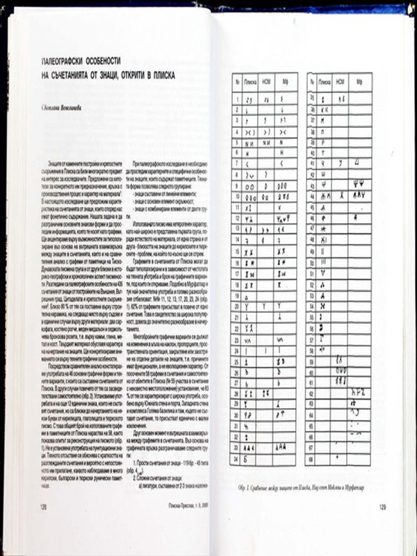 Палеографски особености на съчетанията от знаци, открити в Плиска