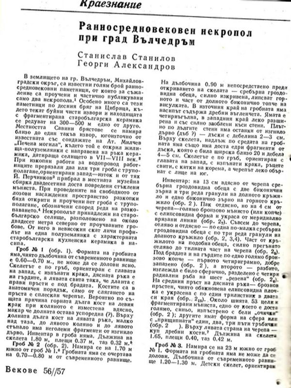 Ранносредновековен некропол при град Вълчедръм