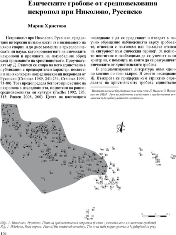 Езическите гробове от средновековния некропол при Николово, Русенско