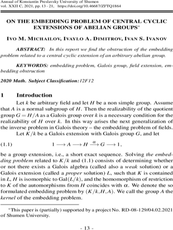On the embedding problem of central cyclic extensions of abelian groups
