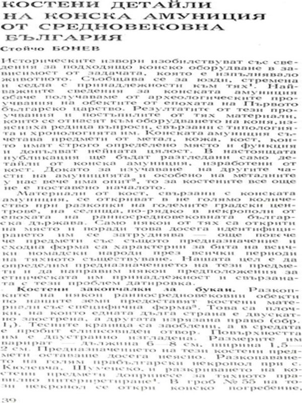 Костени детайли на конска амуниция от средновековна България