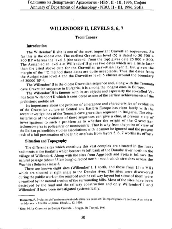 Willendorf II, levels 5, 6, 7