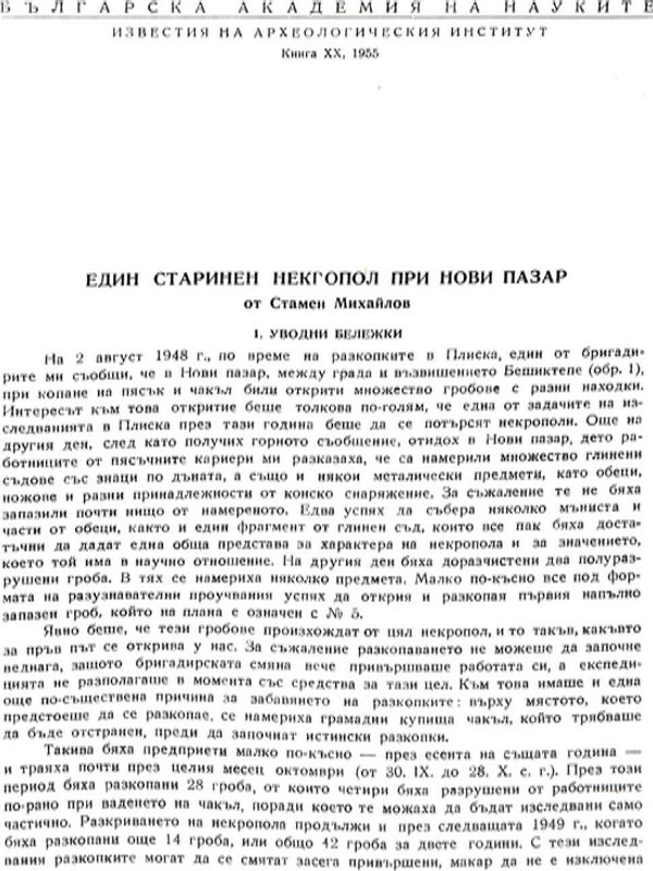 Един старинен некропол при Нови пазар