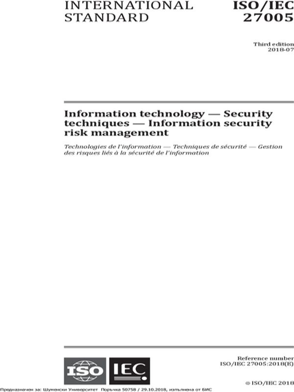 Information technology - Security techniques - Information security risk management